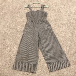 Blue/White Striped Jumpsuit // XS